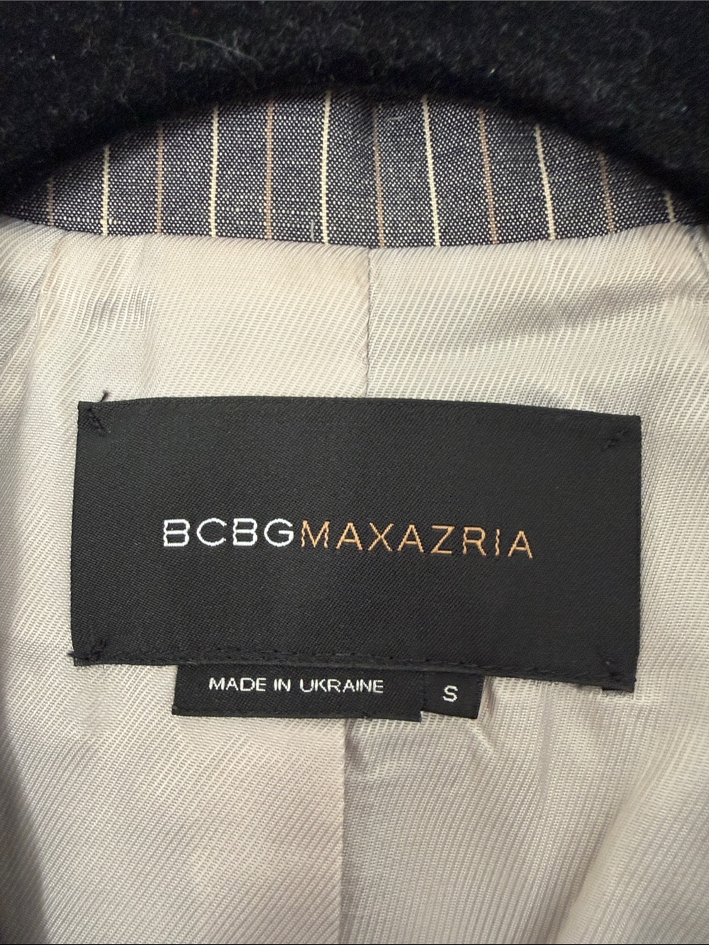 BCBGMaxAzria LARISSA Gray Pinstripe Short-Sleeve Belted Blazer Size S - Picture 3 of 11